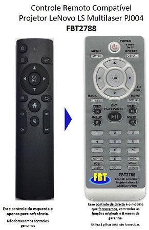 Controle Compatível Projetor Lenovo L5 FBT2788