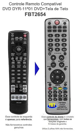 Controle Compatível Com DVD Teto Clarion DYR-09D07 Citroen Xsara FBT2654