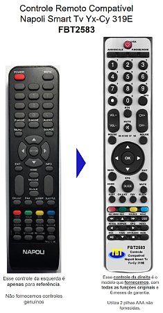 Controle Compatível TV Napoli NPL32D980 FBT2583