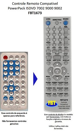 Controle Compatível Com Powerpack Isdvd 7002 9000 9002 FBT1673
