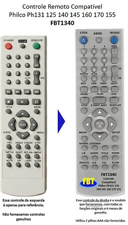 Controle Compativel Com Philco Ph131 125 140 145 160 170155 FBT1340