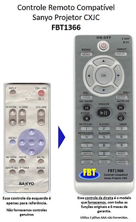 Controle Remoto Compatível c/ Projetor SANYO CXJC FBT1366