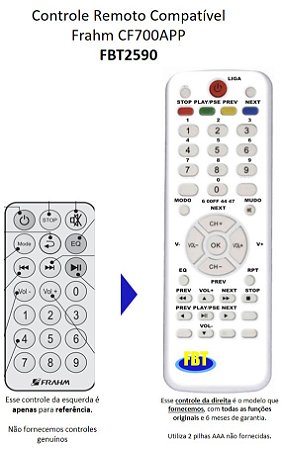 Controle Compatível Cx Amp Frahm Cf700app Fbt2590
