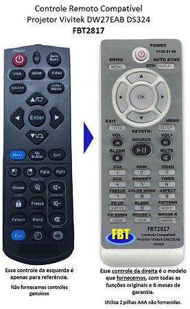 Controle Compatível Com VIVITEK DW27EAB FBT2817