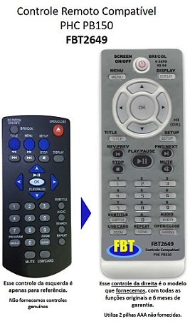 Controle Compatível Com Philco Pb150 Durabrand Ht3916 Fbt2649
