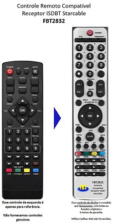 Controle Compatível Com STARCABLE TV DIGITAL FBT2832