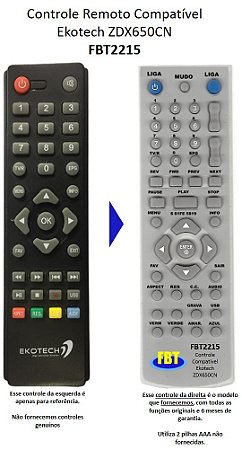 Controle Compatível Com TV DIGITAL ZDX650CN ZBT670S FBT2215