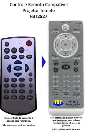 Controle Compatível Com TOMATE PROJETOR FBT2527