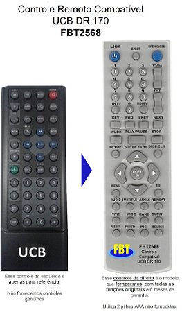 Controle Compatível Com UCB DR170 FBT2568