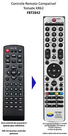 Controle Compatível Com MONITOR TOMATE MTM-1540 FBT2842
