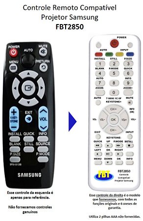 Controle Compatível Com Projetor Samsung BP59- 00135B FBT2850