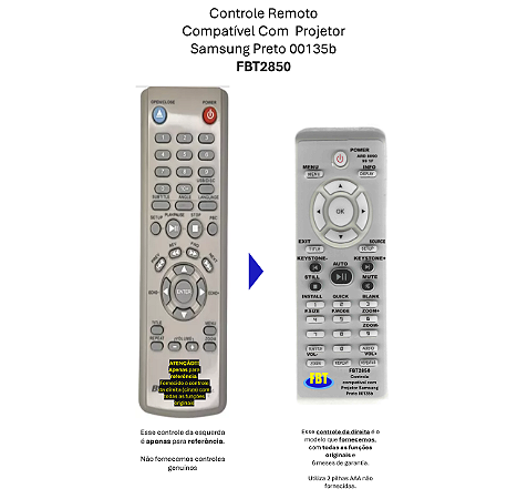 Controle Compatível Com Projetor Samsung BP59- 00135B FBT2850