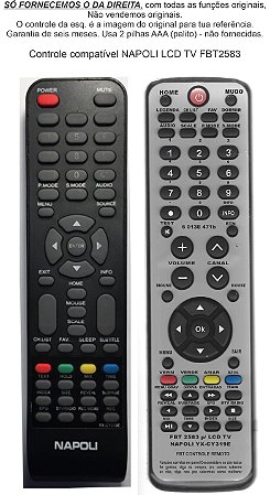 Controle Compatível TV Napoli NPL32S777 FBT2583