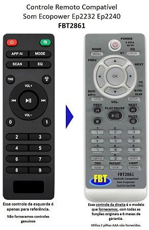 Controle Compatível C/ Ecopower Ep2232 Ep2240 FBT2861