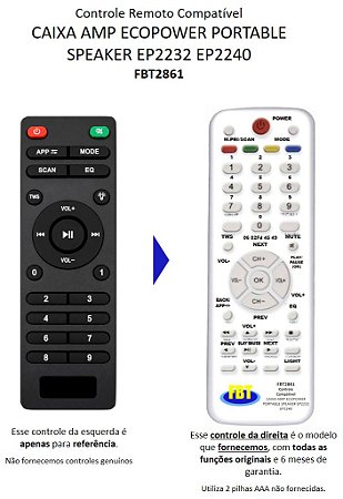 Controle Compatível C/ Ecopower Ep2232 Ep2240 FBT2861