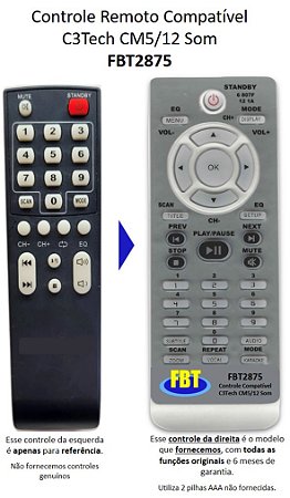 Controle Compatível Com MONDIAL CS AMP CM 06 12 FBT2875