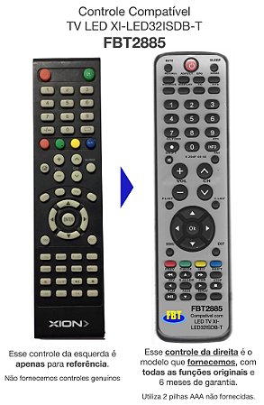 Controle Compatível  TV LED XION XI-LED32ISDB-T FBT2885