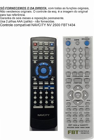 Controle Compatível Com NAVCITY NV2500 FBT1434