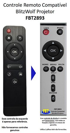 Controle Compatível Projetor Blitzwolf BW-V2 FBT2893