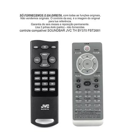Controle Compativel P/ Soundbar Jvc Th By370 Fbt2681