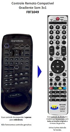 Controle Compatível Com HOME GRADIENTE/JVC FBT1049