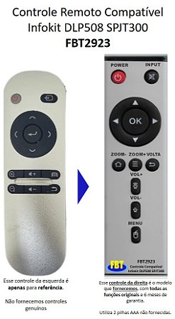 Controle Compatível Com CAIXA AMPLIFICADA INFOKIT DLP508 SPJT300 FBT2923