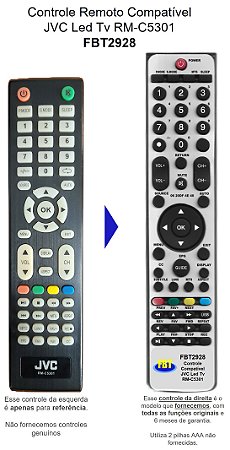 Controle Compatível Com LCD TV JVC RM-C5301 FBT2928