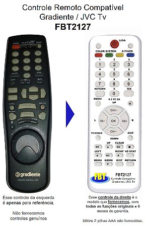 Controle Compatível C/ GRADIENTE/JVC FBT2127