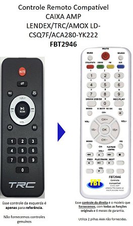 Controle Compatível Com Caixa Amplificada TRC Trc5590 FBT2946