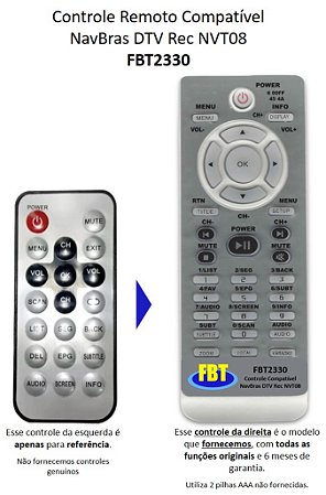 Controle Compatível Com Navbras Nvt08 Fbt2330