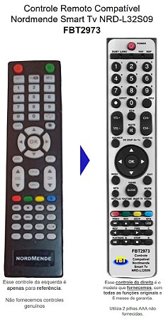 Controle Remoto Compatível Com SMART TV NORDMENDE  NRD-32LS09 FBT2973