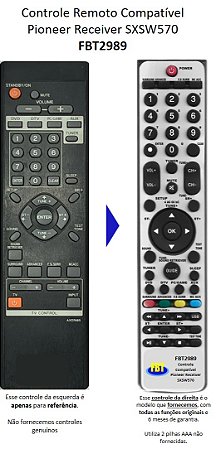 Controle Remoto Compatível Receiver PIONEER SX-SW570 FBT2989