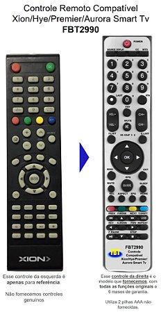 Controle Compatível  Smart TV LED Aurora FBT2990
