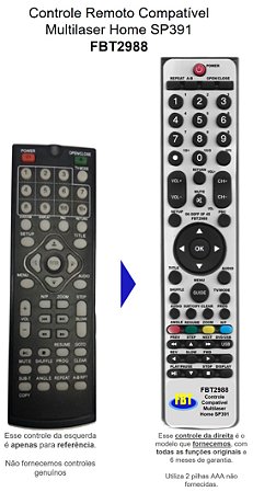 Controle Compatível Com MULTILASER SP391 FBT2988