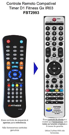 Controle Compatível Com TIMER D1 FITNESS FBT2993