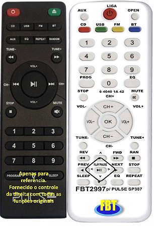 Controle Remoto Compatível Com PULSE SP387 FBT2997