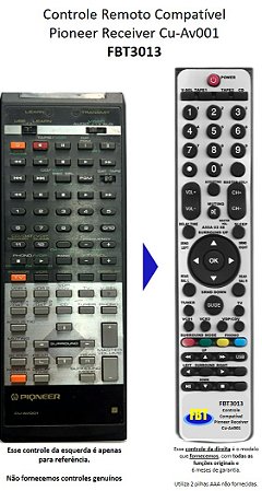 Controle Compatível Pioneer Receiver Cu-Av001 FBT3013
