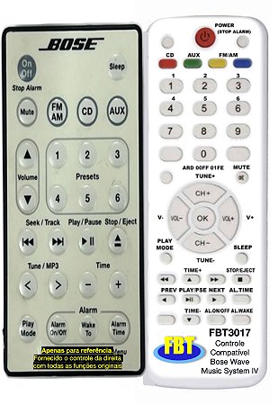 Controle Remoto Compatível  Bose Wave Music System IV FBT3017