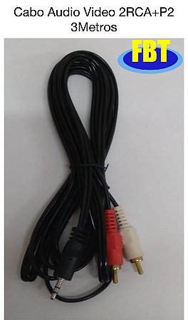 Cabo Audio Video 2RCA+P2 3Metros FBT5001