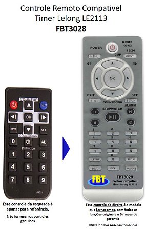 Controle Remoto Compatível P/ Lelong Ay/JH021 FBT3028