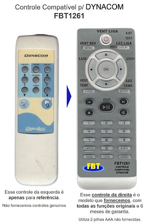 Controle Compatível P/ DYNACOM FBT1261