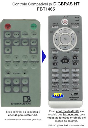 Controle Compatível P/ DIGBRAS HT FBT1465
