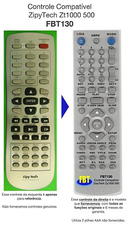 Controle Remoto Compatível P/ ZipyTech Zt1000 500 FBT130