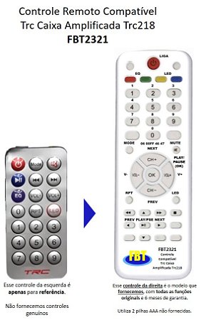 Controle Compatível P/ TRC218 Caixa Amplificada FBT2321