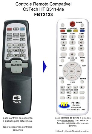 Controle Compatível P/ C3TECH B-511ME FBT2133
