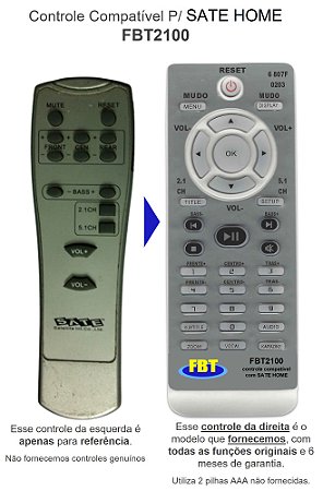 Controle Compatível P/ SATE HOME FBT2100