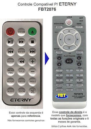 Controle Compatível P/ ETERNY FBT2076