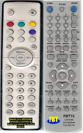Controle Remoto Compatível Cce 32LCD FBT73