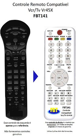 Controle Remoto Compatível p/ Philips VCRTV FBT141