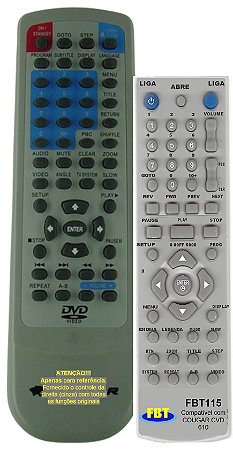 Conrole Remoto Compatível p/ Venturer SVR2880 DVDR FBT115